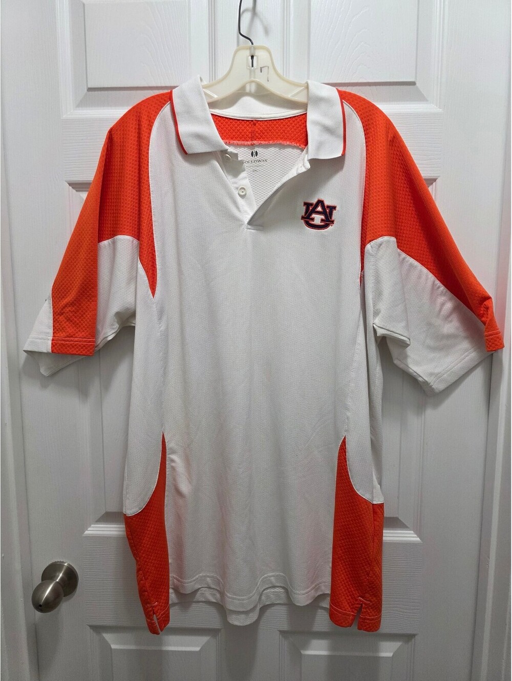 Holloway Auburn University Men's Rugby Shirt 2XL White Orange